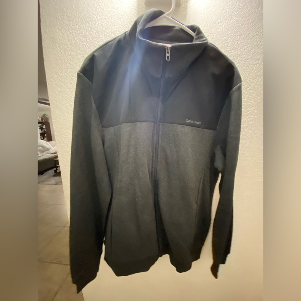 Calvin Klein, large, all grey with some black at the chest